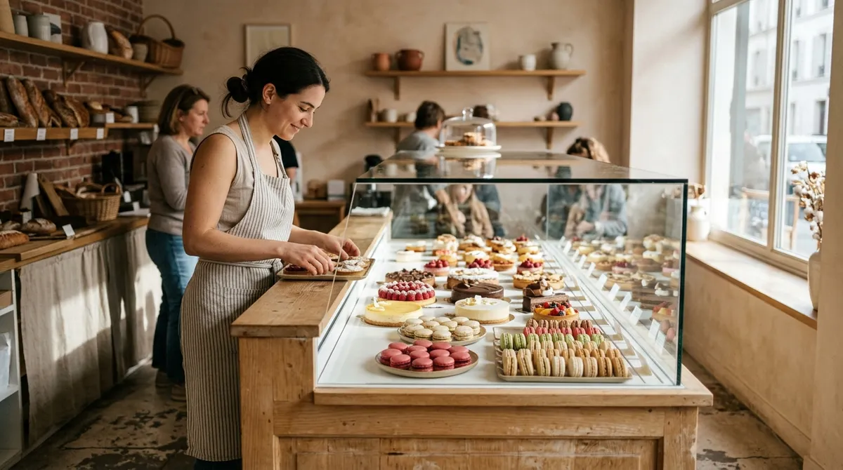 Intérieur d’une pâtisserie de quartier