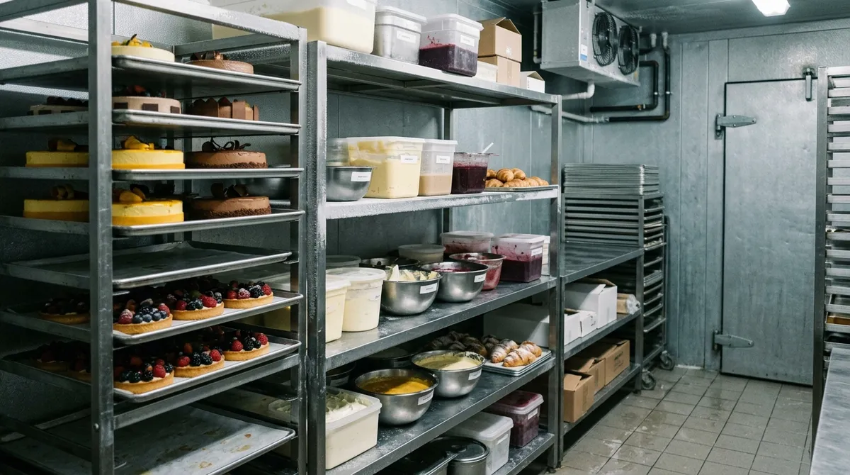 Chambre froide d’une pâtisserie