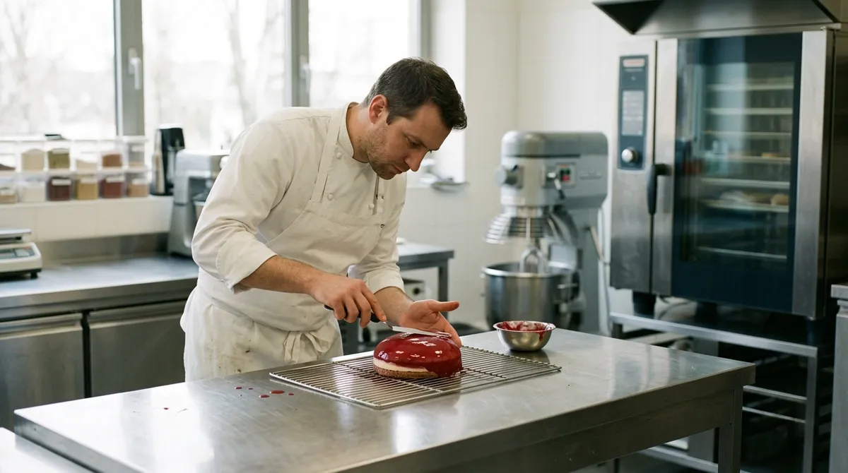 Pâtissier au travail dans son laboratoire